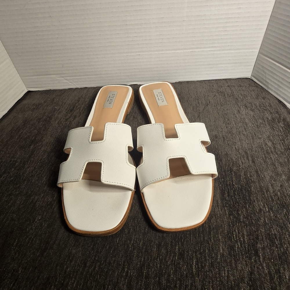 Steve Madden Haydn Sandals Slides Slip On Shoes Womens Size 11 White